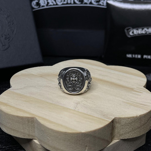 Tide Punk Krocho Широкое кольцо Высокое серебро Старая мужская и женская крест гробница хранитель меча