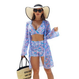 Mingyi New European and American Fashion Sexy Multicolor Printed Women's Swimsuit Bikini BIKINI Three-Piece Women's Swimsuit