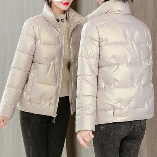 Winter bright face wash-free short cotton-padded jacket women 2024 autumn and winter new plus size fashion cotton-padded jacket women