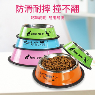 Factory Direct supply cartoon stainless steel Pet Bowl anti-knock dog bowl food bowl drinking water feeding cat bowl pet food bowl