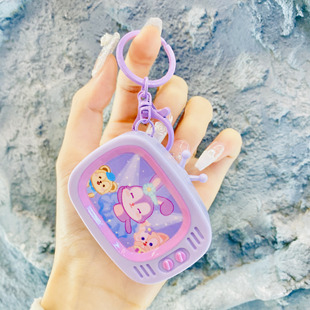 Creative cute mini handheld TV Tetris retro nostalgic game machine keychain pendant wholesale