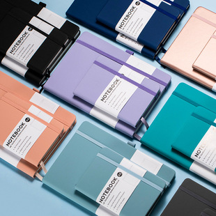 Cross-Border Simple A5 Notebook Customized Business Thickeneded Notepad Macaron Pu Leather Strap Student Diary