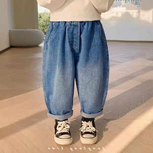 2021 New Western Style Children's Spring and Autumn Pants Korean Style Trendy Children's Wear Large Children's Trousers Autumn Wear Boys Jeans