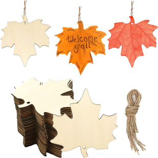 Thanksgiving Decorative Log Hollow Maple Leaf Chimes Autumn DIY Wooden Leaf Pendant Handmade Graffiti Hanging Ornaments