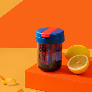 Rainbow Plastic Cup Children's Cute High Color Value Large Capacity Suction Cup Student Portable Handle Cup Outdoor Plastic Cup