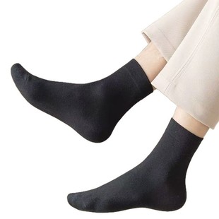 Socks black men's business deodorant sweat-absorbent breathable cotton mid-barrel four seasons men's solid color socks wholesale