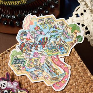 Zaomu 2.5D Miniature Scene Landscaping Stickers Rhapsody Series Kidsren's Decompression Puzzle Handbook Quiet Book