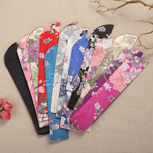 High quality boutique women's fan set * silk cloth fan bag * gift fan packaging * factory linen brocade fan set cloth bag