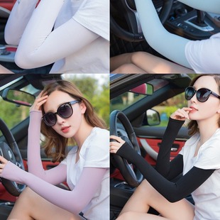Wholesale Ice Silk sunscreen sleeves summer men's and women's gloves outdoor riding military training driving Korean arm sleeves