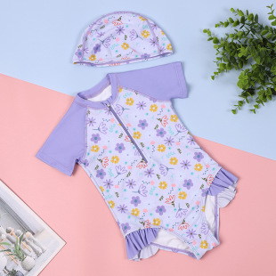 2024 New Bear Print Little Girl's Swimsuit Baby's Swimsuit