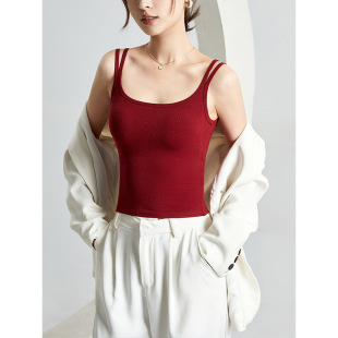 [Just JS] American Small Sling Women's 2025 New Underwear with Chest Pad Bra One-piece Top