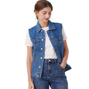 Garjun Cross-border Amazon Explosions All-match Slimming Sleeveless Old Classic Loose Denim Casual Jacket