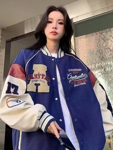 2024 Spring and Autumn Baseball Suit Coat Men's and Women's Handsome Couple's Same Style All-match Loose Fashion American Jacket Top Men's