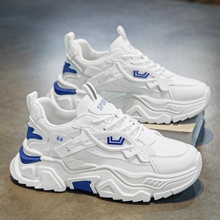 Summer Men's Shoes New Breathable White Shoes Men's Trendy All-match Height-increasing sneaker Casual Running Torre Shoes