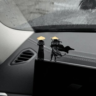 Jianghu Lone Shadow Feelings Bad Man Swordsman Antique Car Window Central Console Ornaments Car Interior Interior Decorations