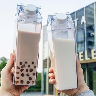 Cross-border Amazon plastic large capacity square Milk Cup household refrigerator fresh juice beverage bottle