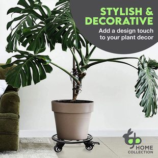 Metal anti-rust plant bracket with wheels for heavy-duty potted plants, easy to move, sturdy and durable storage rack
