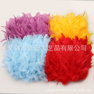 Factory direct fire piece cloth edge feather lighting cushion decoration turkey feather cloth edge fluffy color lace decoration