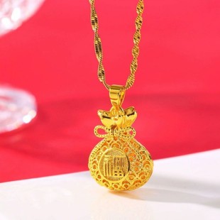 Plump jewelry Vietnamese gold version retro silk hollow lucky bag pendant women's silk lucky money bag wholesale