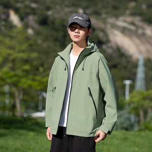 Outdoor Charge Jacket Men's 2025 Spring and Autumn Men's and Women's Couple Hooded Mountain Jacket All-match Top Men's