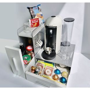 Cross-border Coffee Countertop Storage Rack Dustproof Desktop Sideboard Cabinet Water Cup Storage Cabinet Pills Capsule Water Bar Rack