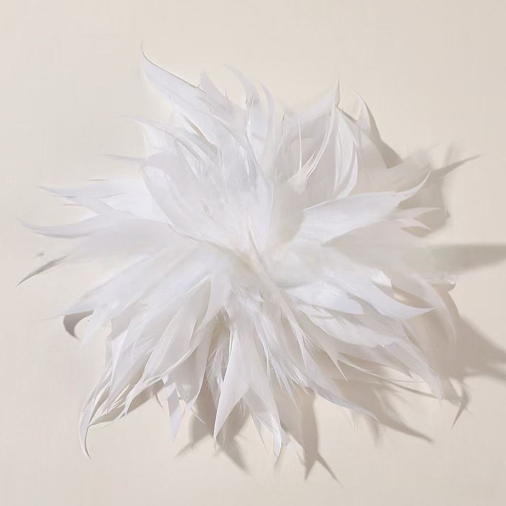 New Headwear Corsage Accessories Feather Corsage Headdress Dyed Feather Flower Fashion Korean Feather Brooch Corsage