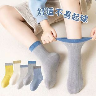Children's Socks Large Children's Spring and Summer Boys' and Girls' Socks Spring New Baby's Mid-Tube Socks Deodorant Sweat-Absorbing Socks