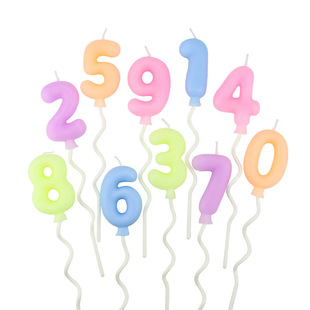 Valentine's Day Candy Color Cartoon Balloon Candle Color Digital Candle Kids Birthday Cake Party Decoration Plugin