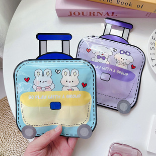 Cute Cartoon Self-supporting Self-sealing Bag Transparent Creative Toy Snack Biscuit Storage Bag Luggage Gift Bag