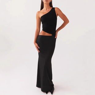 Amazon cross-border Europe and the United States new 2025 solid color slim comfortable fashion dress suit women's sweater