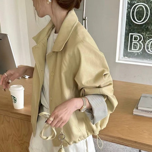 [30 Days Hot 1053 Pieces] Lapel Loose Short Protein Leather Jacket Casual Korean Women's Wear
