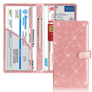 PU buckle leather card case car registration certificate insurance policy leather case insurance folder car insurance policy protective case