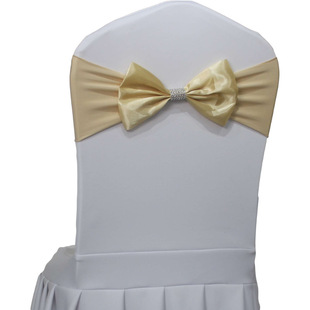 Tether-Free Mesh Buckle Elastic Single-Layer Princess Backrest Bow Wedding Chair Cover Decorative Chair Backrest Cover Wedding Decoration