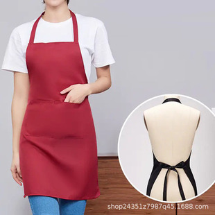 Custom printed neck apron women's black hotel cooking overalls anti-oil and water stains waist Amazon cross-border