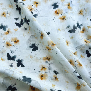 Factory Direct Sales Chinese Style 42 Count Pure Ramie Digital Printing Fabric Top Shirt Cheongsam Dress Fabric