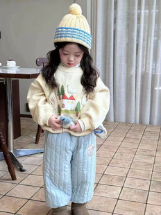 Children's Children's Suit 2024 Autumn and Winter Children's suit Girls' fleece-lined Thickened Warm Two-piece Set