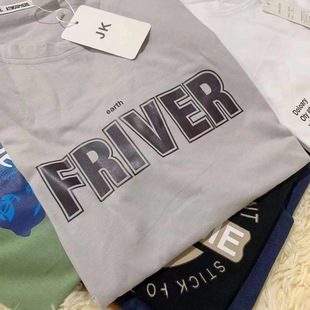 2023 summer men's loose short-sleeved T-shirt men's short-sleeved trendy printed T-shirt running Jianghu stall supply