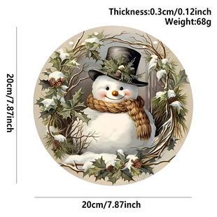 in stock Santa Claus Snowman Elk Round Logo Listing Christmas Decorative Door Plate Pendant Wooden Crafts