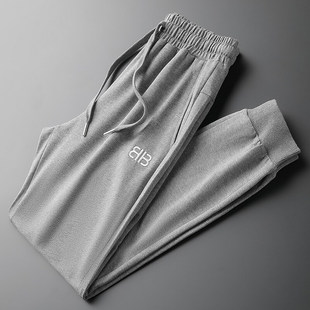 Pure Cotton Casual Sports Pants Men's wine red Casual Pants Loose Sweatpants Tilt Pants Tilt Pants Tilt Trendy