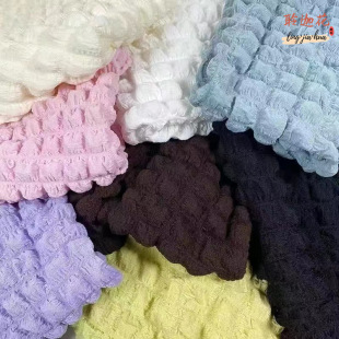 Bubble Plaid Fabric Explosions Waffle Cloud Puff Jacquard Fabric Stereo Square Plaid Fabric Stretch Popcorn