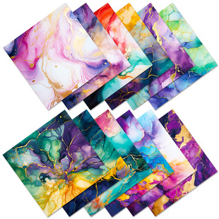 12 sheets/pack of marble gilt cross-border Amazon material paper diary hand account decoration background material paper