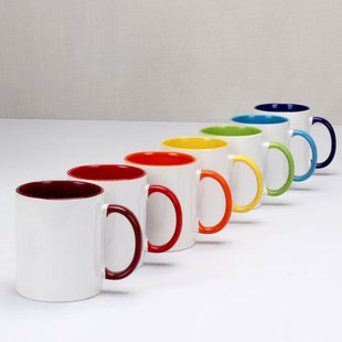 11OZ blank mug thermal transfer coated ceramic cup multicolored electroplated engraving advertising cup in stock pearlescent cup