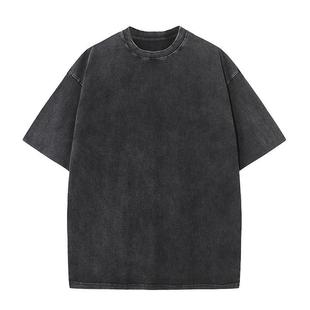 230g American Washed T-shirt Short Sleeve Men's and Women's oversizes Street Style Tide Brand T-shirt Trend Fashion T-shirt