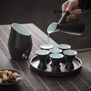 Ceramic high-grade wine warmer suit ceramic wine jug wine cup old Chinese liquor wine set wine hot wine jug
