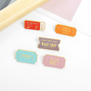 Europe and the United States new simple alloy letter brooch personality paint stamp series modeling badge spot wholesale