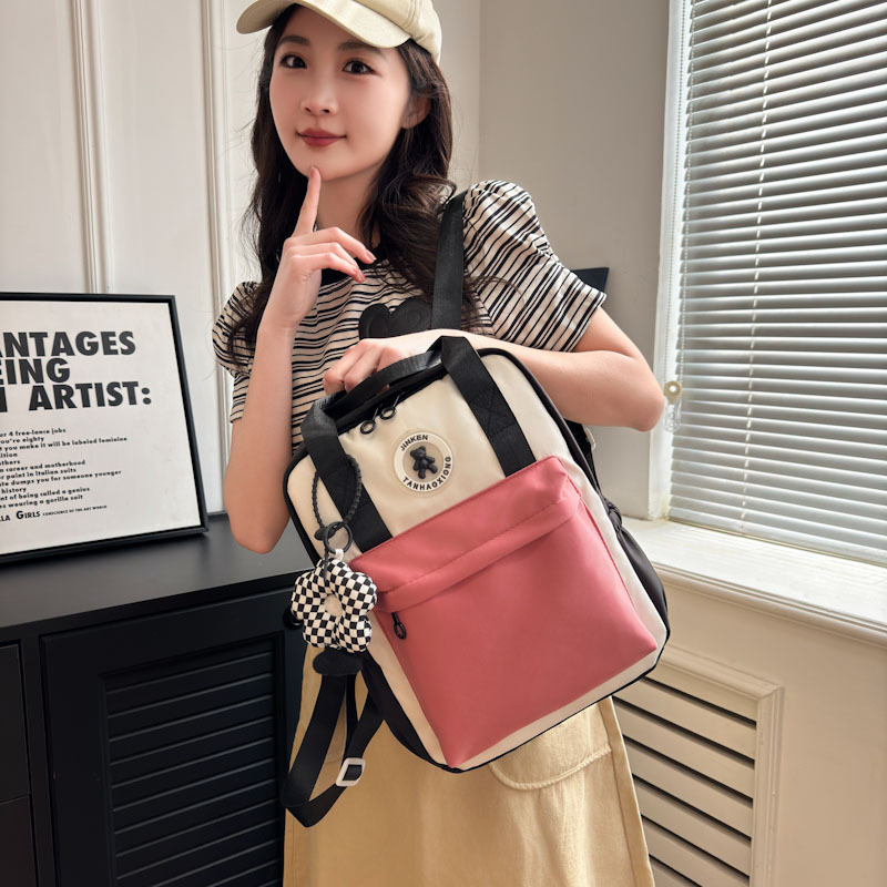 Bag Women's 2024 New Women's Lightweight Backpack Small Fresh Style Computer Bag Large Capacity College Style Double Backpack