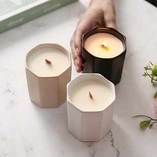 Cross-border Special Donut Ceramic Aromatherapy Candle Cup Nordic Style Home Decoration Ceramic Crafts Candle Container