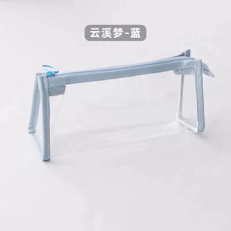 Student Transparent Pvc Pencil Bag Exam Special Large Capacity Simple High-Value Stationery Box Waterproof Ins Style Pencil Box
