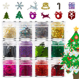 Christmas nail accessories sequins pine snowman mixed suit supplies glitter epoxy handmade materials