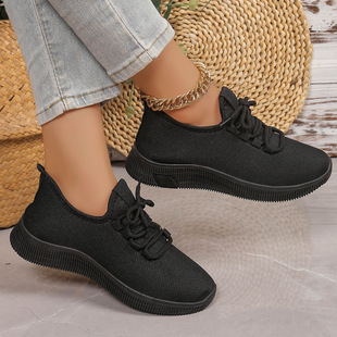 Foreign Trade Explosions All Black Restaurant Special Shoes Non-slip Kitchen Work Soft Sole Shoes Soft sneaker Middle-aged Women's Shoes